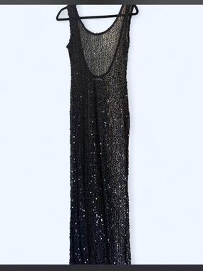Peppermayo Black Sequin See Through Dress